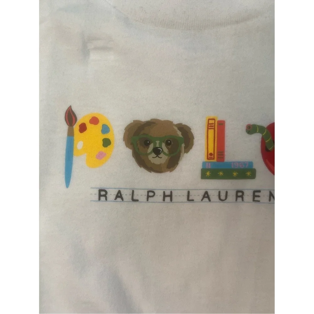 Sz Various Ralph Lauren Kids White Graphic Logo T-Shirt